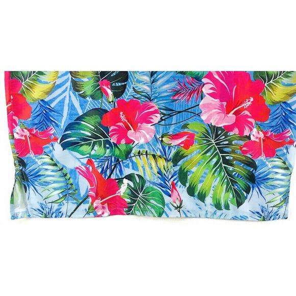 Happy Bay Hawaiian Shirt Men's Medium Button Up Blue Green Red - Picture 7 of 12